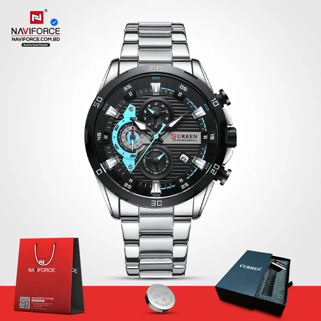 Curren 8402 - Silver Black